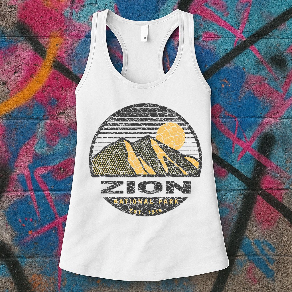 Road Trip Mount Zion National Park Utah Mountain Sunset Art Womens Tank Top