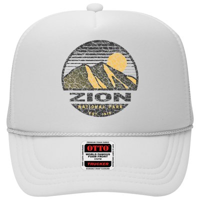 Road Trip Mount Zion National Park Utah Mountain Sunset Art Trucker Hat