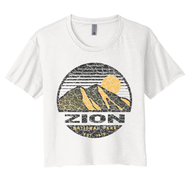 Road Trip Mount Zion National Park Utah Mountain Sunset Art Crop Top