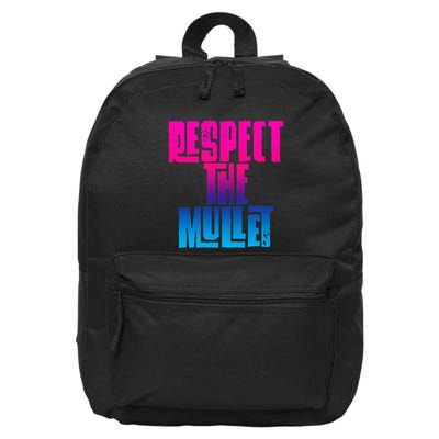 Respect The Mullet Gulf Shores Alabama Fishing 16 in Basic Backpack