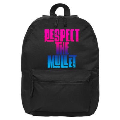 Respect The Mullet Gulf Shores Alabama Fishing 16 in Basic Backpack