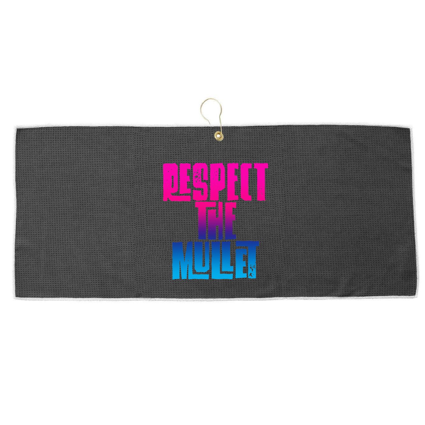 Respect The Mullet Gulf Shores Alabama Fishing Large Microfiber Waffle Golf Towel