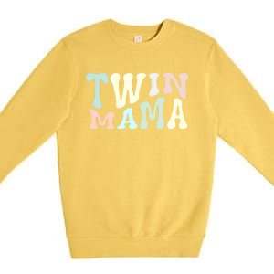 Retro Twin Mama Twin Mom Established Mom Motherhood Gift Premium Crewneck Sweatshirt