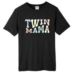 Retro Twin Mama Twin Mom Established Mom Motherhood Gift Tall Fusion ChromaSoft Performance T-Shirt