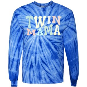 Retro Twin Mama Twin Mom Established Mom Motherhood Gift Tie-Dye Long Sleeve Shirt