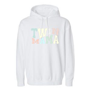 Retro Twin Mama Twin Mom Established Mom Motherhood Gift Garment-Dyed Fleece Hoodie