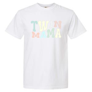 Retro Twin Mama Twin Mom Established Mom Motherhood Gift Garment-Dyed Heavyweight T-Shirt