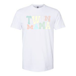 Retro Twin Mama Twin Mom Established Mom Motherhood Gift Softstyle CVC T-Shirt