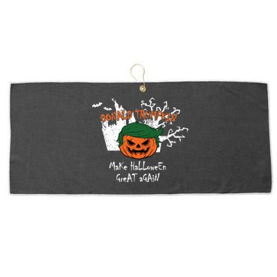 Retro Trumpkin Make Halloween Great Again Funny Trump Gift Large Microfiber Waffle Golf Towel