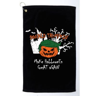 Retro Trumpkin Make Halloween Great Again Funny Trump Gift Platinum Collection Golf Towel