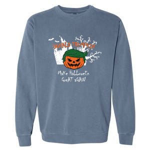 Retro Trumpkin Make Halloween Great Again Funny Trump Gift Garment-Dyed Sweatshirt