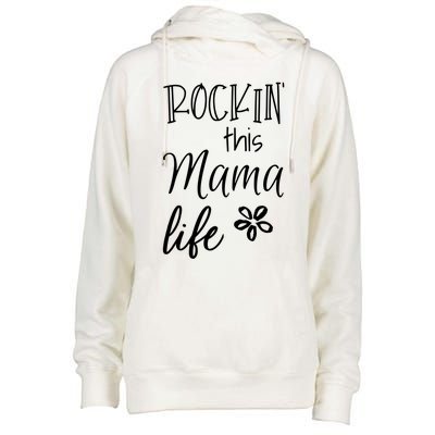 Rockin This Mama Life Special Mother Mom Cool Gift Womens Funnel Neck Pullover Hood