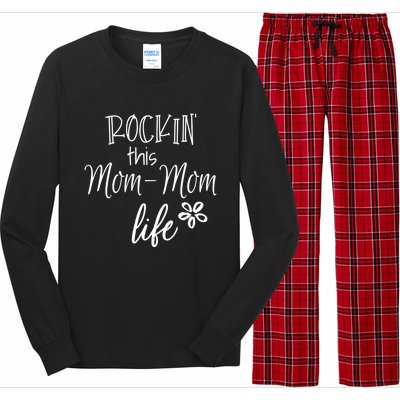 Rockin This Momcool Giftmom Life Special Grandma Gift Long Sleeve Pajama Set