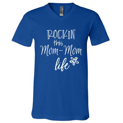 Rockin This Momcool Giftmom Life Special Grandma Gift V-Neck T-Shirt