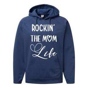 Rocking The Mom Life Newborn Mother Mommy Mother's Day Funny Gift Performance Fleece Hoodie