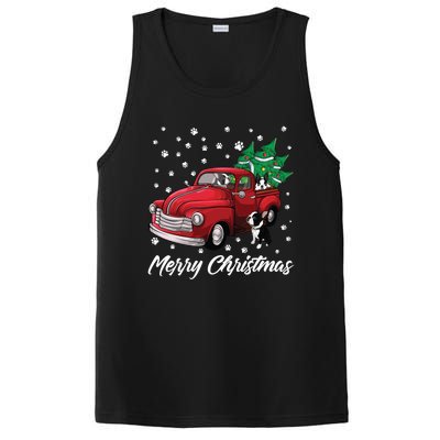 Red Truck Merry Christmas Tree Boston Terrier Dog Christmas Gift PosiCharge Competitor Tank