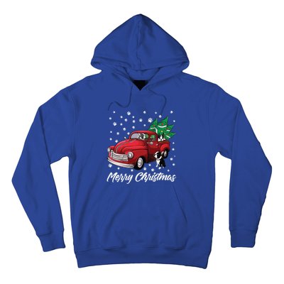 Red Truck Merry Christmas Tree Boston Terrier Dog Christmas Gift Hoodie