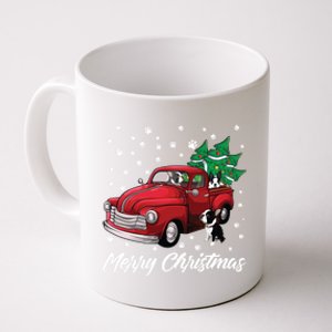 Red Truck Merry Christmas Tree Boston Terrier Dog Christmas Gift Coffee Mug