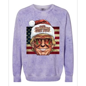 Retro Trump Make Christmas Great Again 2025 Inauguration Gift Colorblast Crewneck Sweatshirt