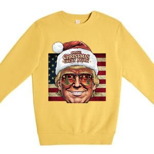 Retro Trump Make Christmas Great Again 2025 Inauguration Gift Premium Crewneck Sweatshirt