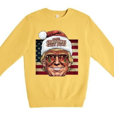 Retro Trump Make Christmas Great Again 2025 Inauguration Gift Premium Crewneck Sweatshirt