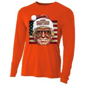 Retro Trump Make Christmas Great Again 2025 Inauguration Gift Cooling Performance Long Sleeve Crew