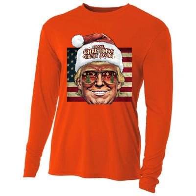 Retro Trump Make Christmas Great Again 2025 Inauguration Gift Cooling Performance Long Sleeve Crew