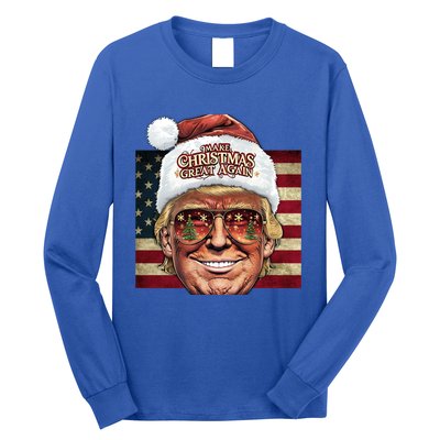 Retro Trump Make Christmas Great Again 2025 Inauguration Gift Long Sleeve Shirt