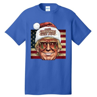 Retro Trump Make Christmas Great Again 2025 Inauguration Gift Tall T-Shirt