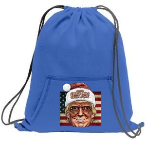 Retro Trump Make Christmas Great Again 2025 Inauguration Gift Sweatshirt Cinch Pack Bag