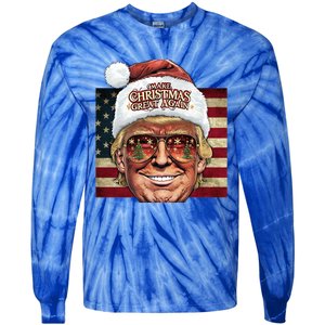 Retro Trump Make Christmas Great Again 2025 Inauguration Gift Tie-Dye Long Sleeve Shirt