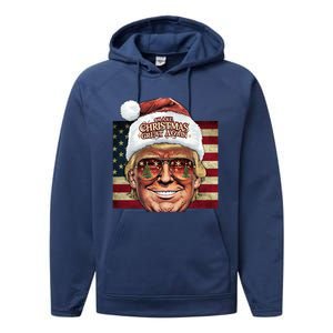 Retro Trump Make Christmas Great Again 2025 Inauguration Gift Performance Fleece Hoodie