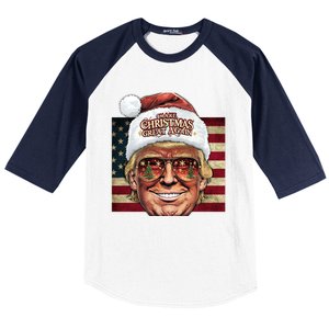 Retro Trump Make Christmas Great Again 2025 Inauguration Gift Baseball Sleeve Shirt