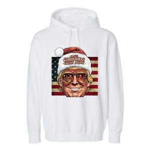 Retro Trump Make Christmas Great Again 2025 Inauguration Gift Garment-Dyed Fleece Hoodie