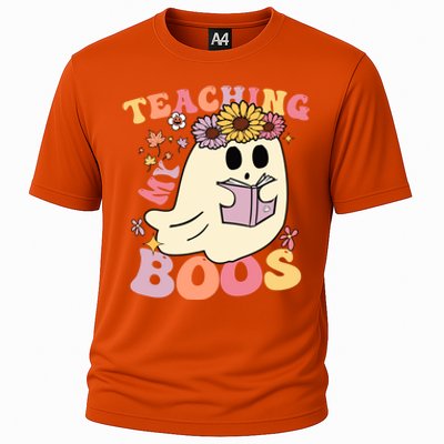 Retro Teaching My Boos Cute Floral Ghost Halloween Teacher Meaningful Gift Cooling Performance Crew T-Shirt