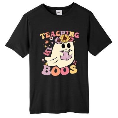 Retro Teaching My Boos Cute Floral Ghost Halloween Teacher Meaningful Gift Tall Fusion ChromaSoft Performance T-Shirt