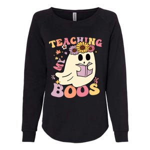 Retro Teaching My Boos Cute Floral Ghost Halloween Teacher Meaningful Gift Womens California Wash Sweatshirt