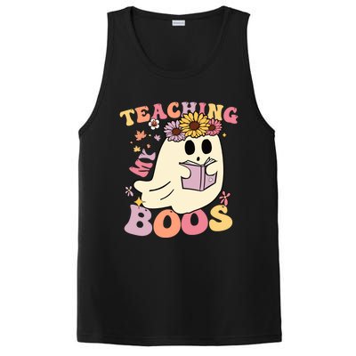 Retro Teaching My Boos Cute Floral Ghost Halloween Teacher Meaningful Gift PosiCharge Competitor Tank