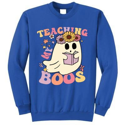 Retro Teaching My Boos Cute Floral Ghost Halloween Teacher Meaningful Gift Sweatshirt