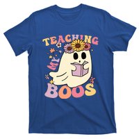 Retro Teaching My Boos Cute Floral Ghost Halloween Teacher Meaningful Gift T-Shirt