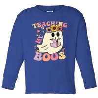 Retro Teaching My Boos Cute Floral Ghost Halloween Teacher Meaningful Gift Toddler Long Sleeve Shirt