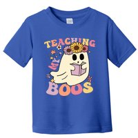 Retro Teaching My Boos Cute Floral Ghost Halloween Teacher Meaningful Gift Toddler T-Shirt