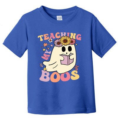 Retro Teaching My Boos Cute Floral Ghost Halloween Teacher Meaningful Gift Toddler T-Shirt