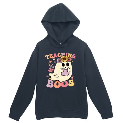 Retro Teaching My Boos Cute Floral Ghost Halloween Teacher Meaningful Gift Urban Pullover Hoodie