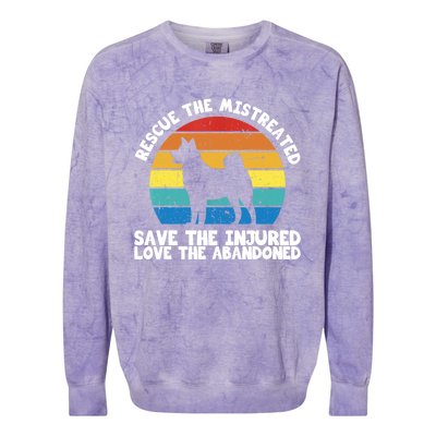 Rescue The Mistreated Meaningful Gift As A Dog Rescue Gift Colorblast Crewneck Sweatshirt