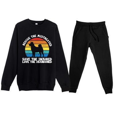 Rescue The Mistreated Meaningful Gift As A Dog Rescue Gift Premium Crewneck Sweatsuit Set