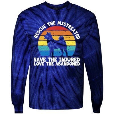 Rescue The Mistreated Meaningful Gift As A Dog Rescue Gift Tie-Dye Long Sleeve Shirt