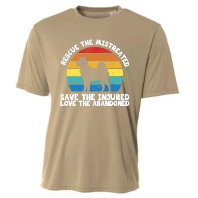 Rescue The Mistreated Meaningful Gift As A Dog Rescue Gift Cooling Performance Crew T-Shirt