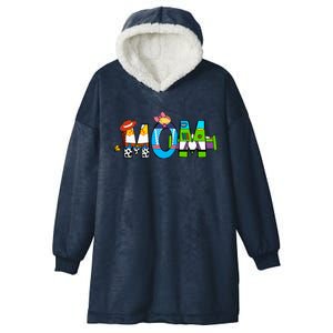 Retro Toy Mom Happy Mother Family Matching Hooded Wearable Blanket