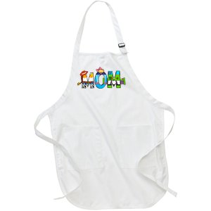 Retro Toy Mom Happy Mother Family Matching Full-Length Apron With Pockets